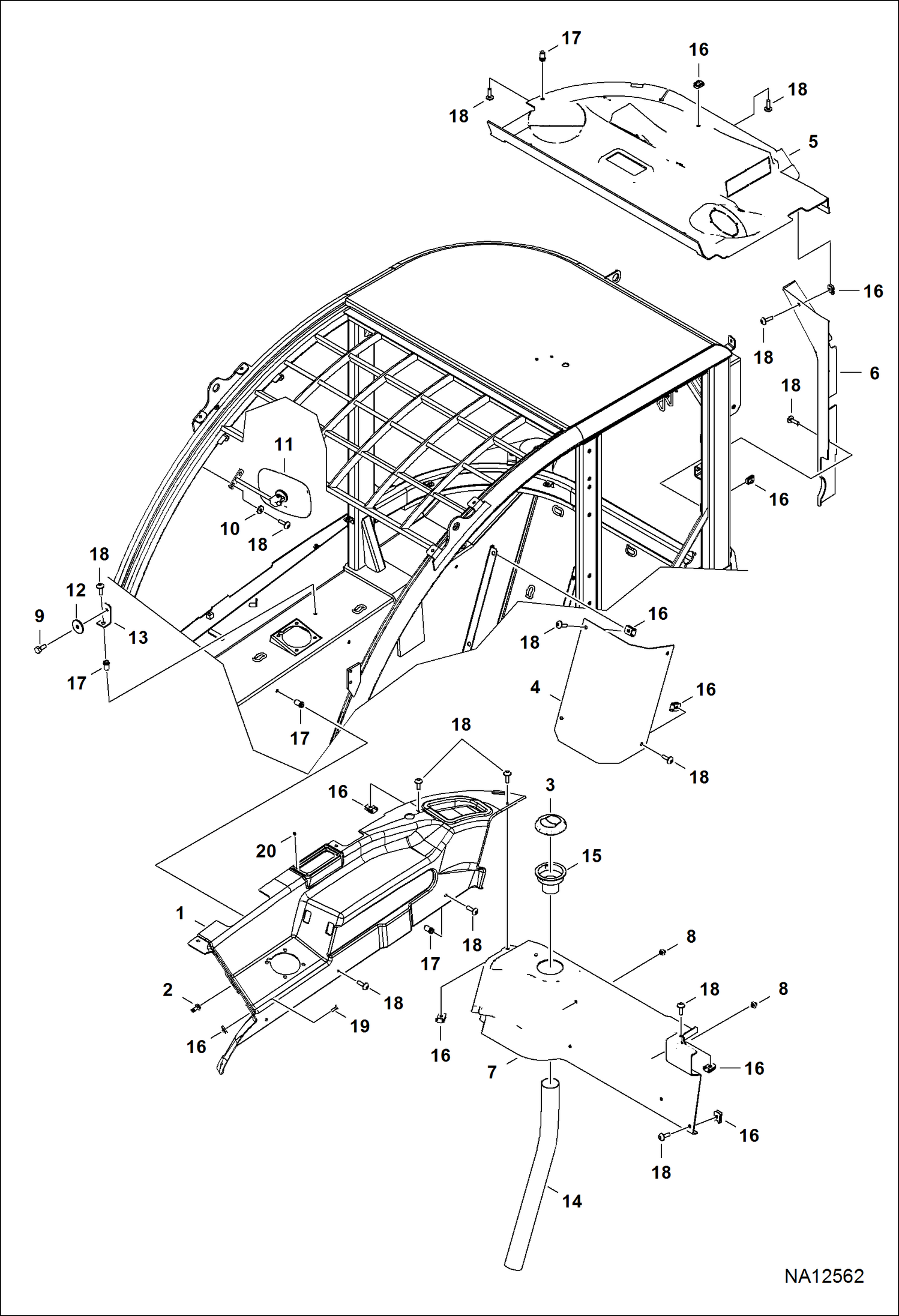 КАБИНА ВОДИТЕЛЯ (ЗАДНЯЯ И ВНУТРЕННЯЯ ОТДЕЛКА ПРАВОЙ ФАРЫ)