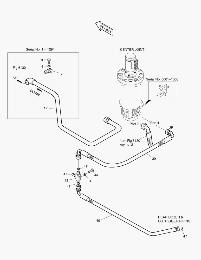 Спецтехника 6141 FRONT OUTRIGGER PIPING(3-1)-WELDING TYPE [722~1146] - главное фото