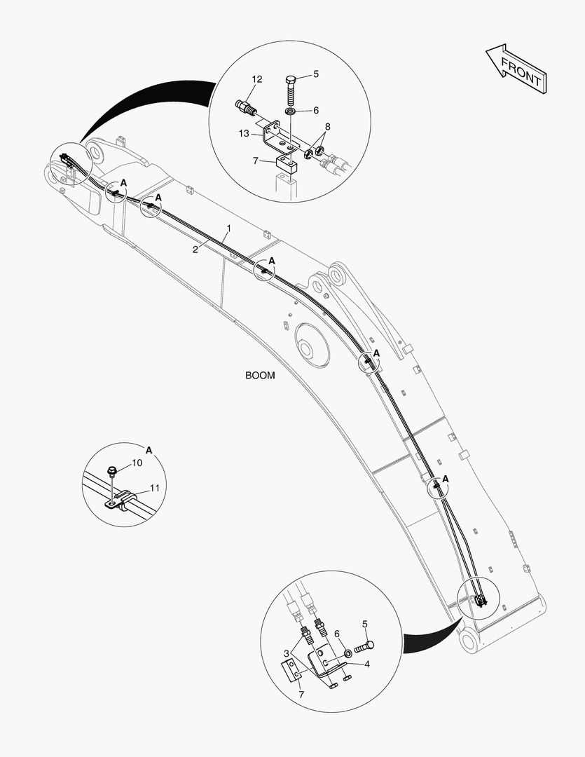 ГИДРОСИСТЕМА СТРЕЛЫ - БЫСТРОУСТАНАВЛИВАЕМЫЙ ФИКСАТОР(СТРЕЛА 6.3 м)