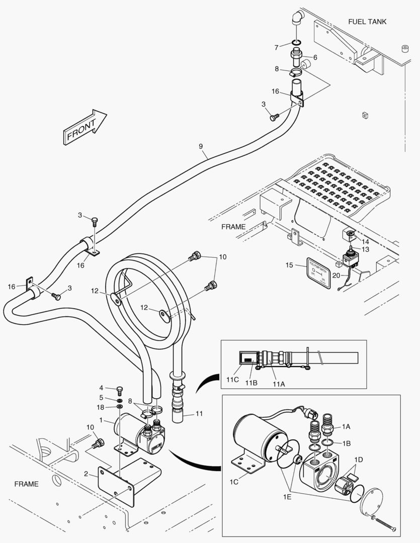 НАСОС ЗАЛИВНОЙ ГОРЛОВИНЫ ТОПЛИВА В СБОРЕ