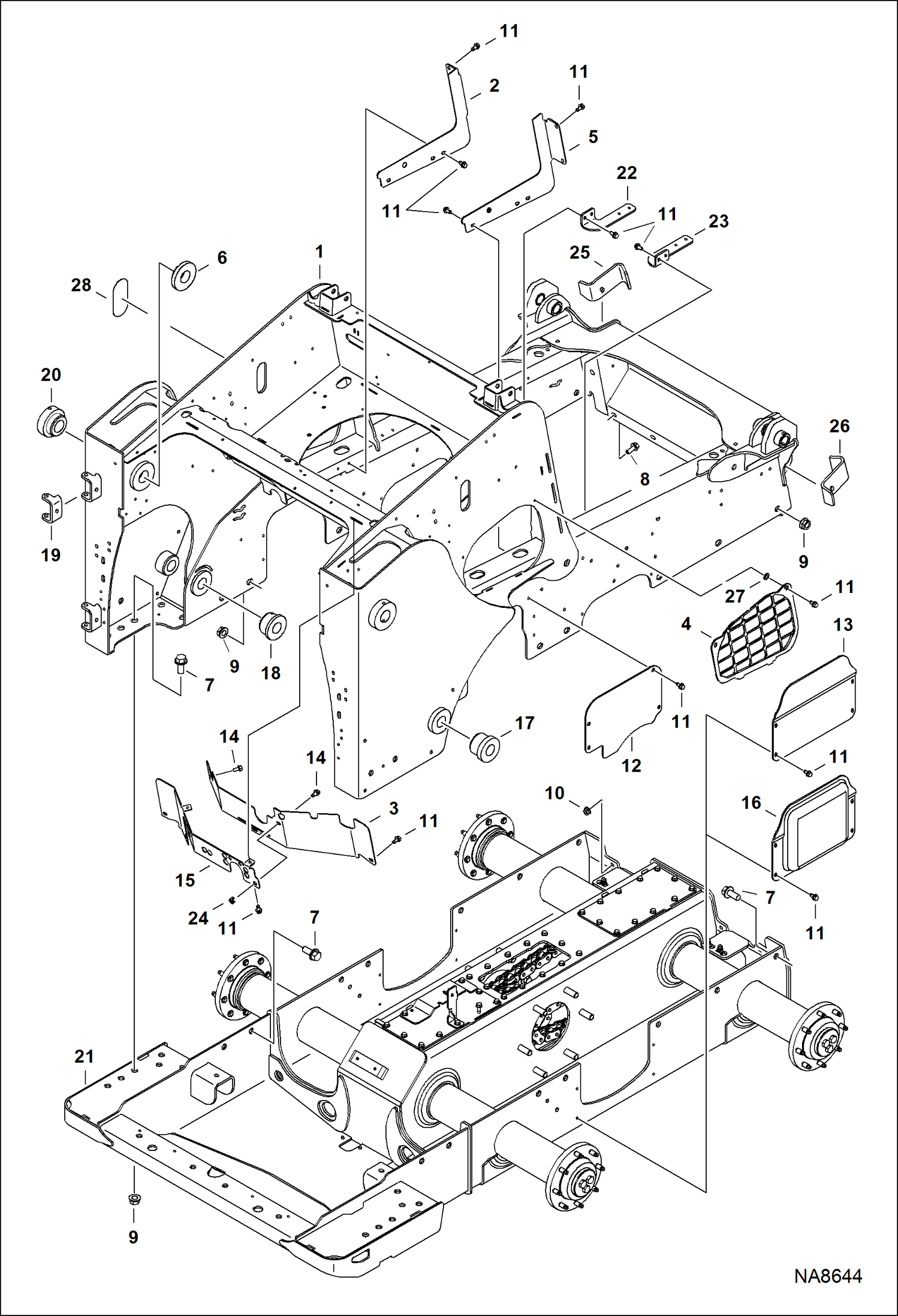 РАМА ШАССИ (СЕРИЙНЫЙ НОМЕР ALJ811001 - ALJ818651 И 18657)