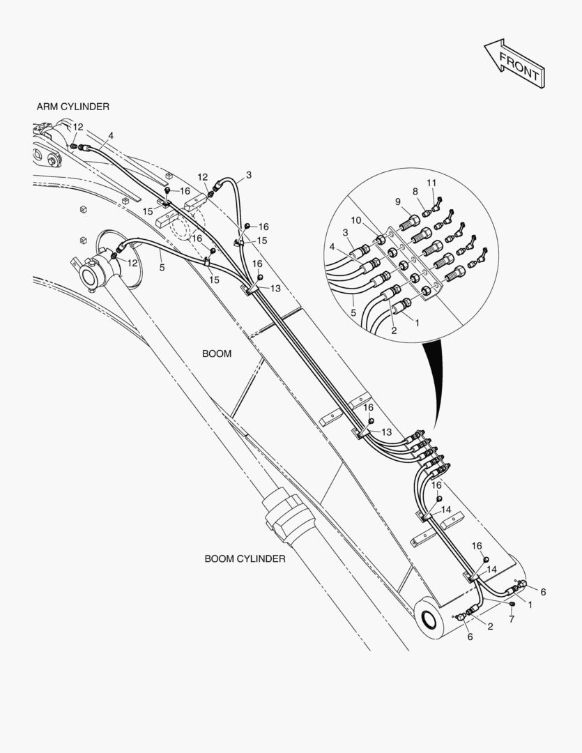 ТРУБОПРОВОД СМАЗОЧНОЙ СИСТЕМЫ - СТРЕЛА 4.6 м