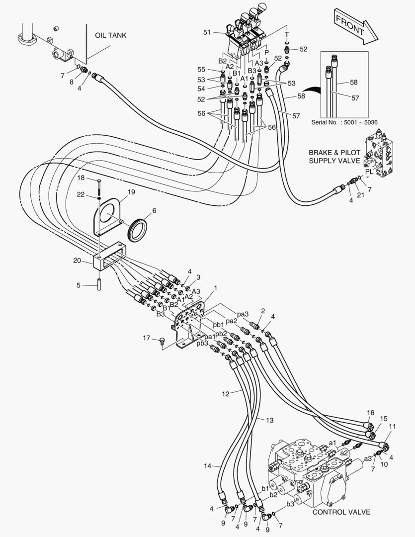ТРУБОПРОВОД СЕРВОУПРАВЛЕНИЯ - ПАЛЕЦ + 3 КАТУШКИ(K ТИП)