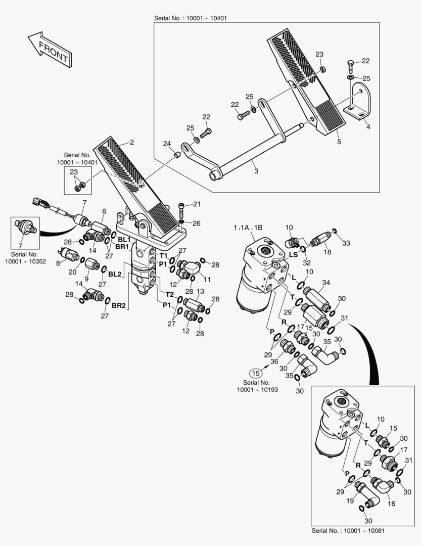 1180 BRAKE PEDAL VALVE & STEER UNIT