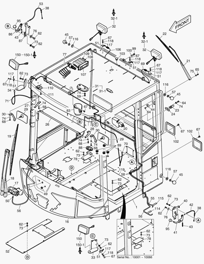 КАБИНА(1) - КОРПУС(БЕЗ КРЫШИ)