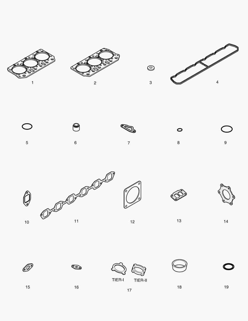 КОМПЛЕКТ ПРОКЛАДОК ДЛЯ КАПИТАЛЬНОГО РЕМОНТА-ВЕРХНИЙ