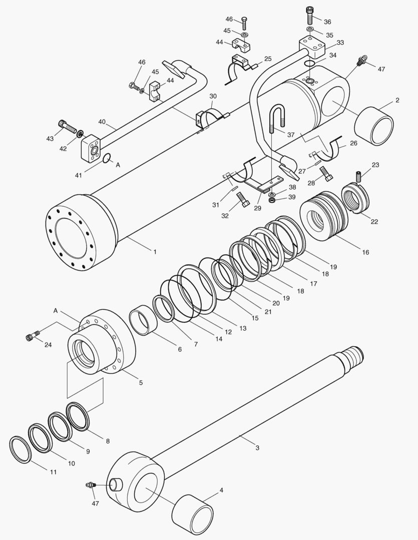 4310 BUCKET CYLINDER-2.6m ARM [1001~3112]