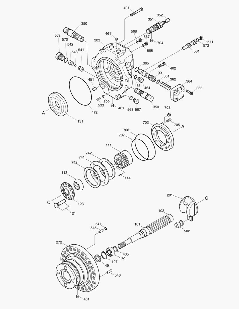 6311 TRAVEL MOTOR-DNB50D [6817~]