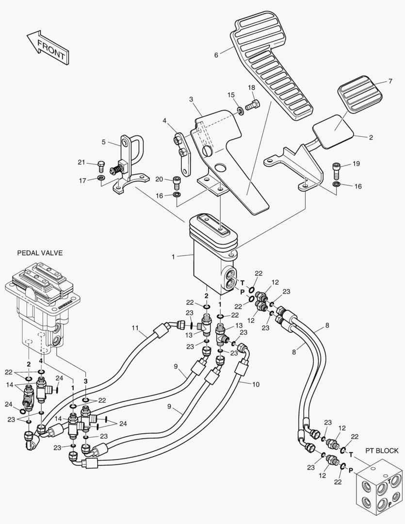 ТРУБОПРОВОД СЕРВОУПРАВЛЕНИЯ - ПРЯМОЙ ВАЛ ХОДА