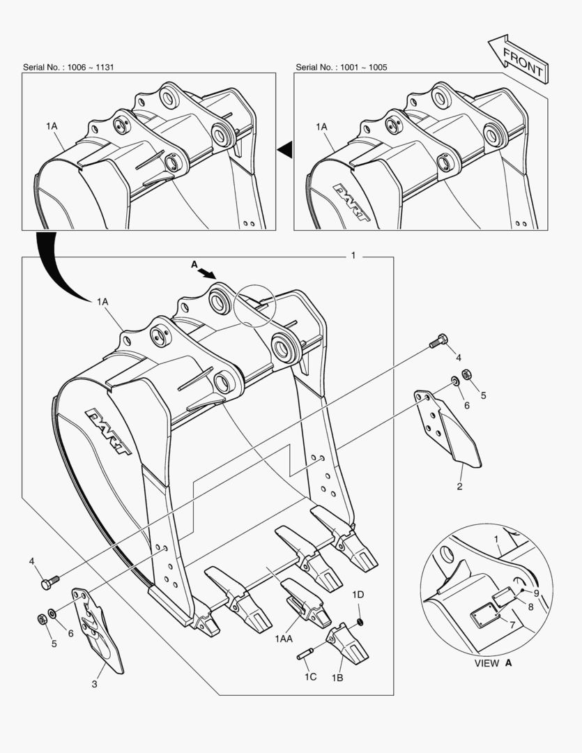7000 BUCKET ASS`Y - 1.07mВі(48`) - SIDE PIN
