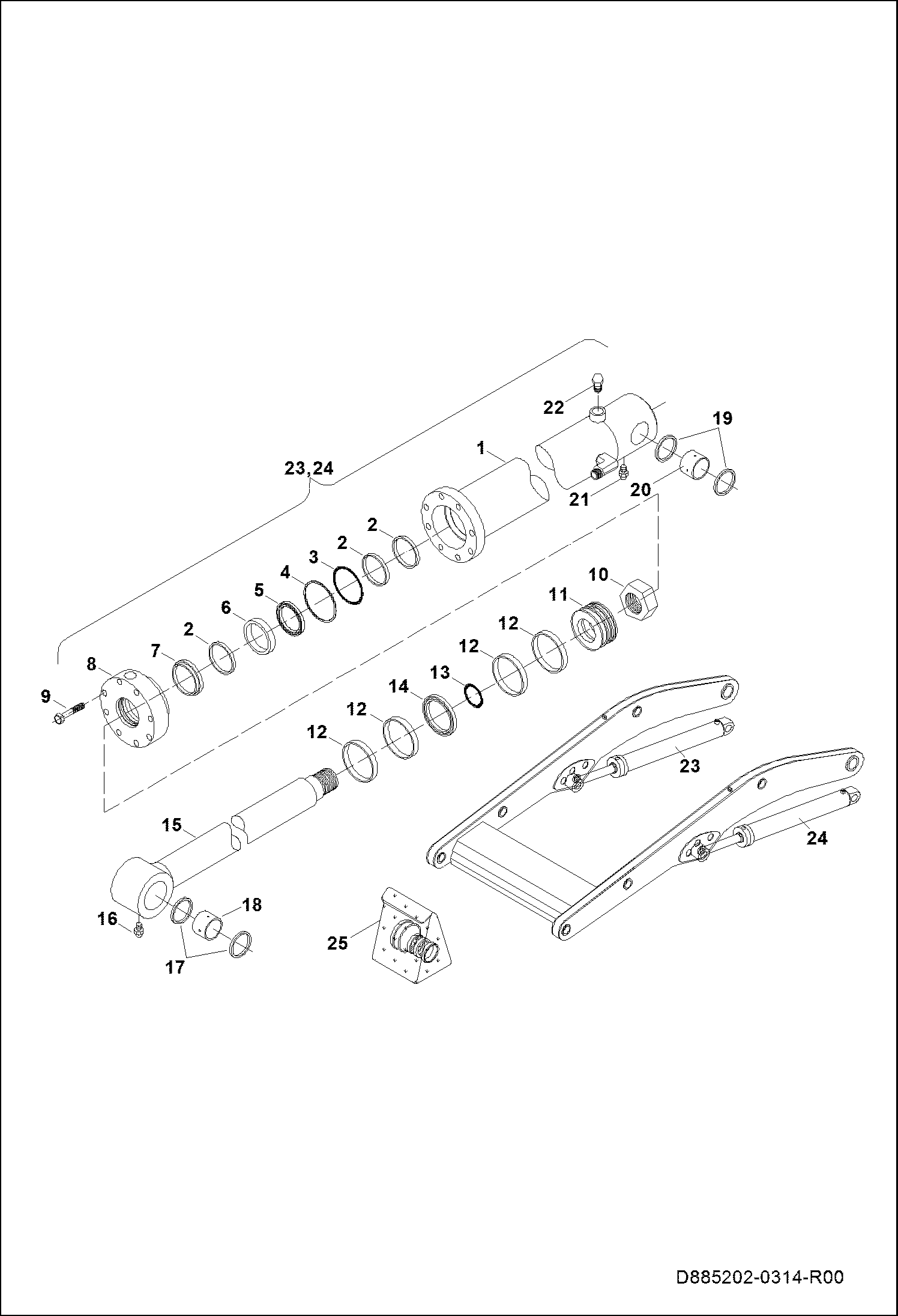 Схема ЦИЛИНДР ПОДЪЕМА