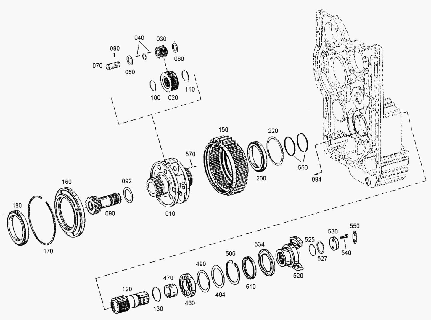 Схема G070-44 OUTPUT FLANGE