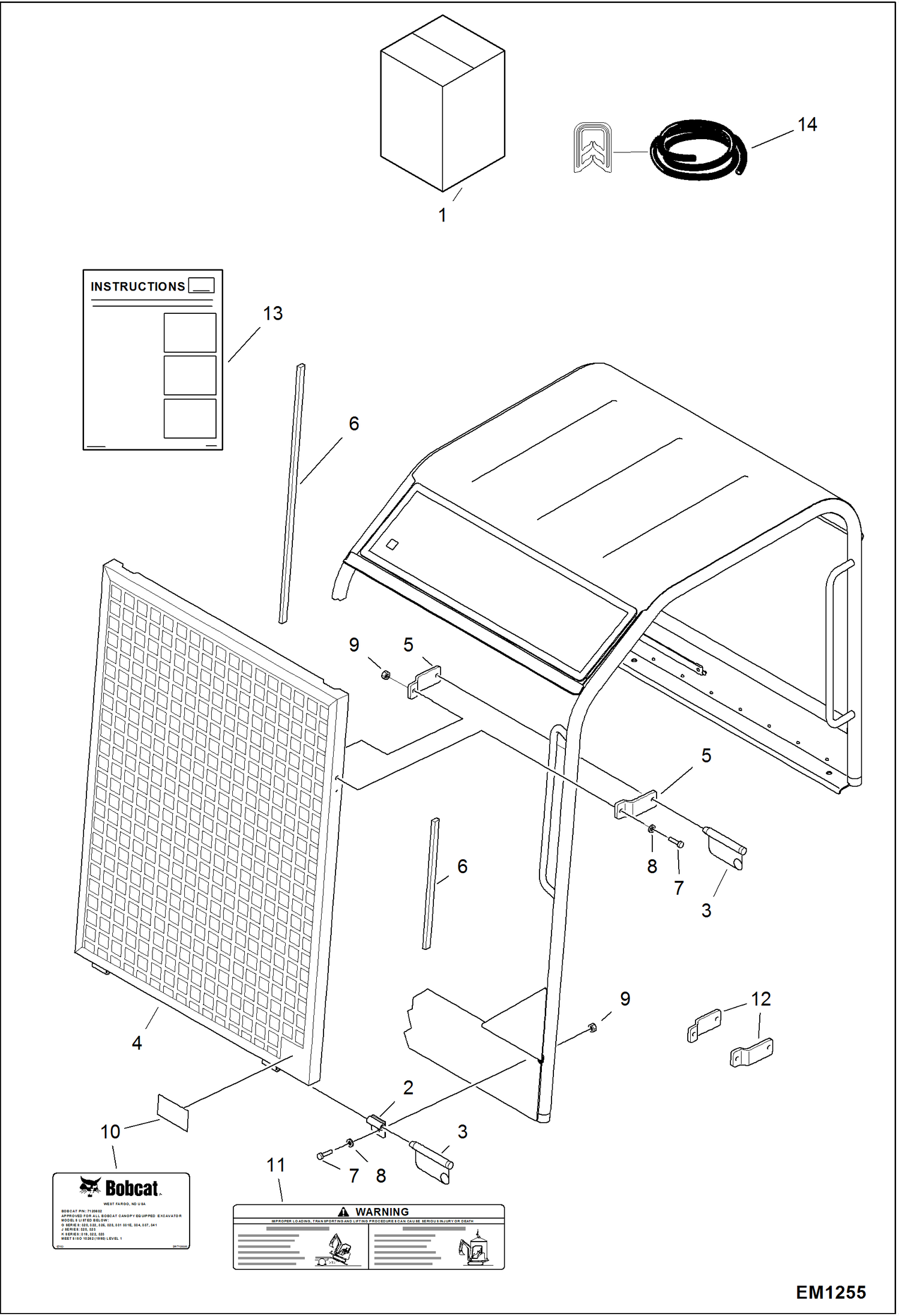КОМПЛЕКТ ДЛЯ ОСОБОГО ПРИМЕНЕНИЯ (КРЫША НАД СИДЕНЬЕМ ВОДИТЕЛЯ)