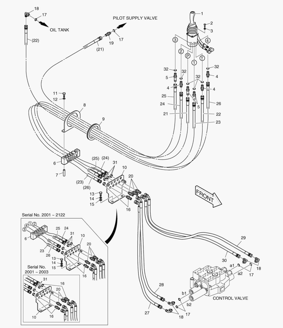 ТРУБОПРОВОД СЕРВОУПРАВЛЕНИЯ-2 КАТУШКИ