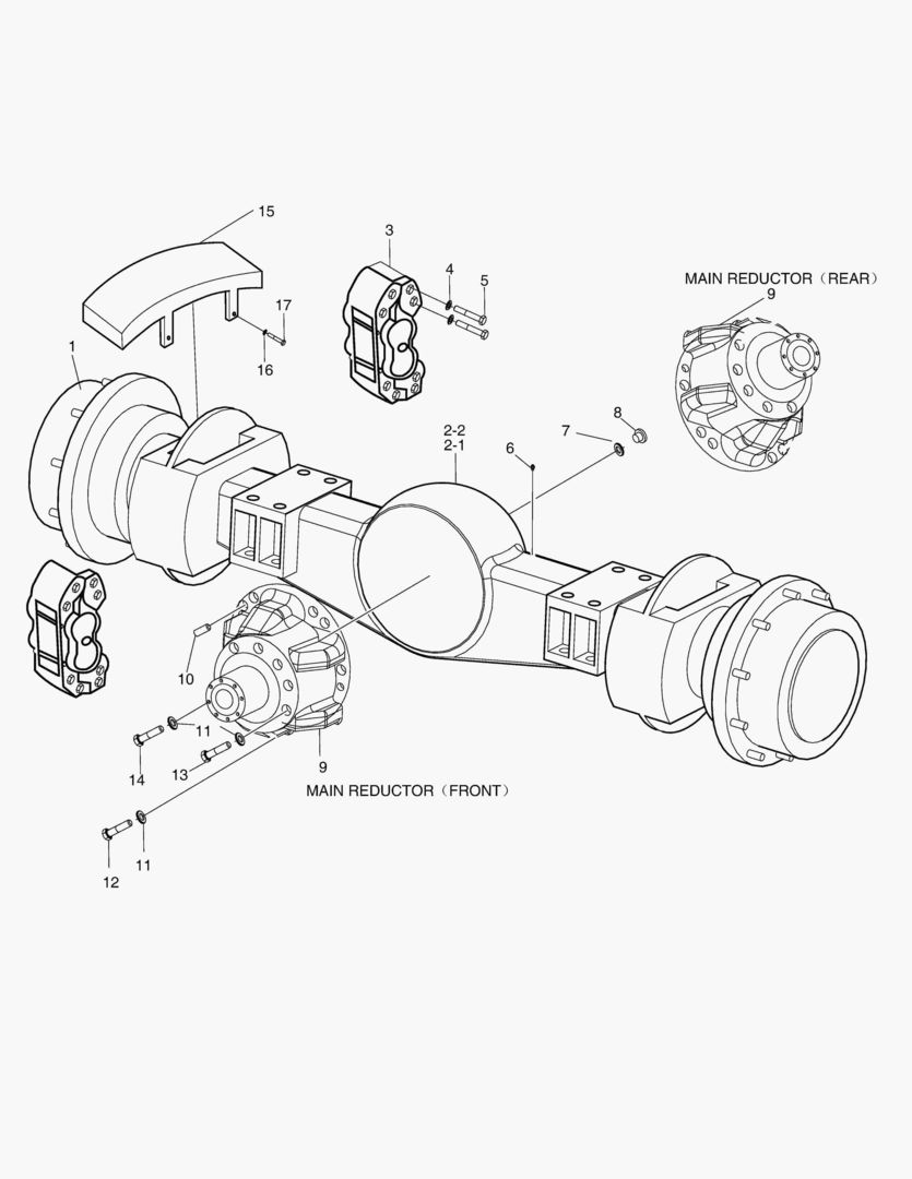 Схема 3250 AXLE ASS`Y - FRONT AND REAR AXLE(JC) [10001~]