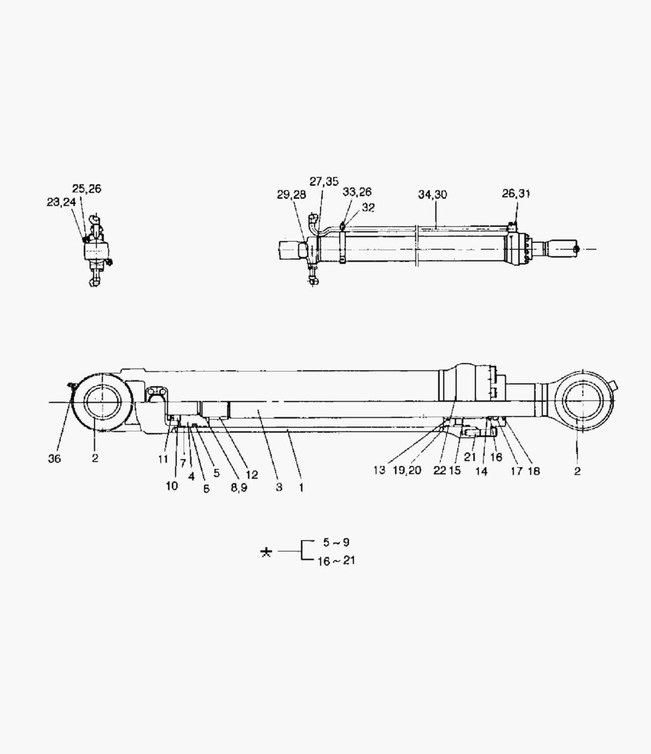 ЦИЛИНДР КОВША-5 м РУКОЯТЬ