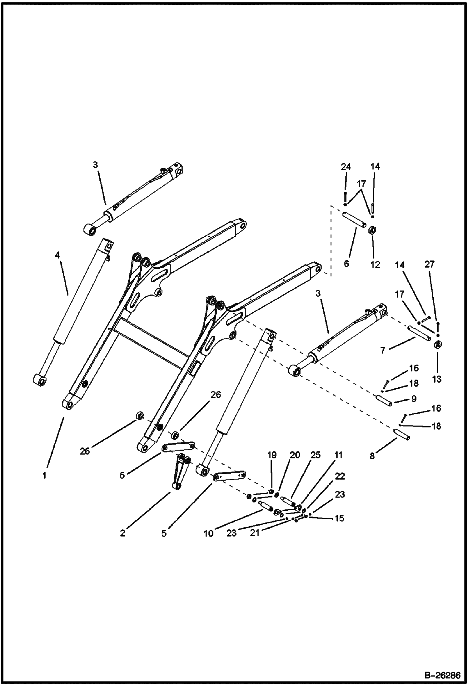 ПОДЪЕМНАЯ РУКОЯТЬ И КРЕПЕЖНЫЕ ДЕТАЛИ (B200) 5702 11101 И ВЫШЕ (B250) 5703 11071 И ВЫШЕ