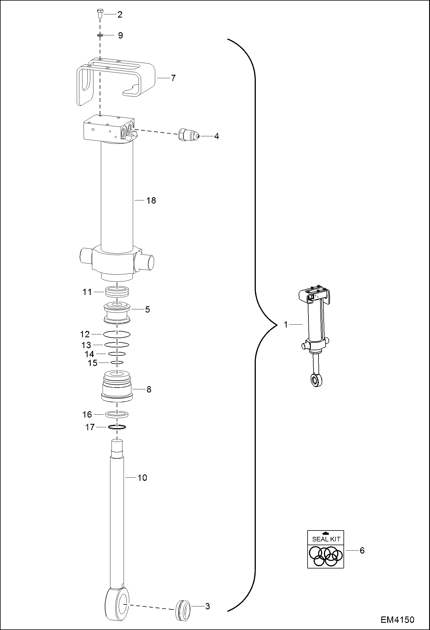 ПОВОРОТНО-НАКЛОННЫЙ МЕХАНИЗМ (ЦИЛИНДР НАКЛОНА) (СЕРИЙНЫЙ НОМЕР AFF000101 И ВЫШЕ)