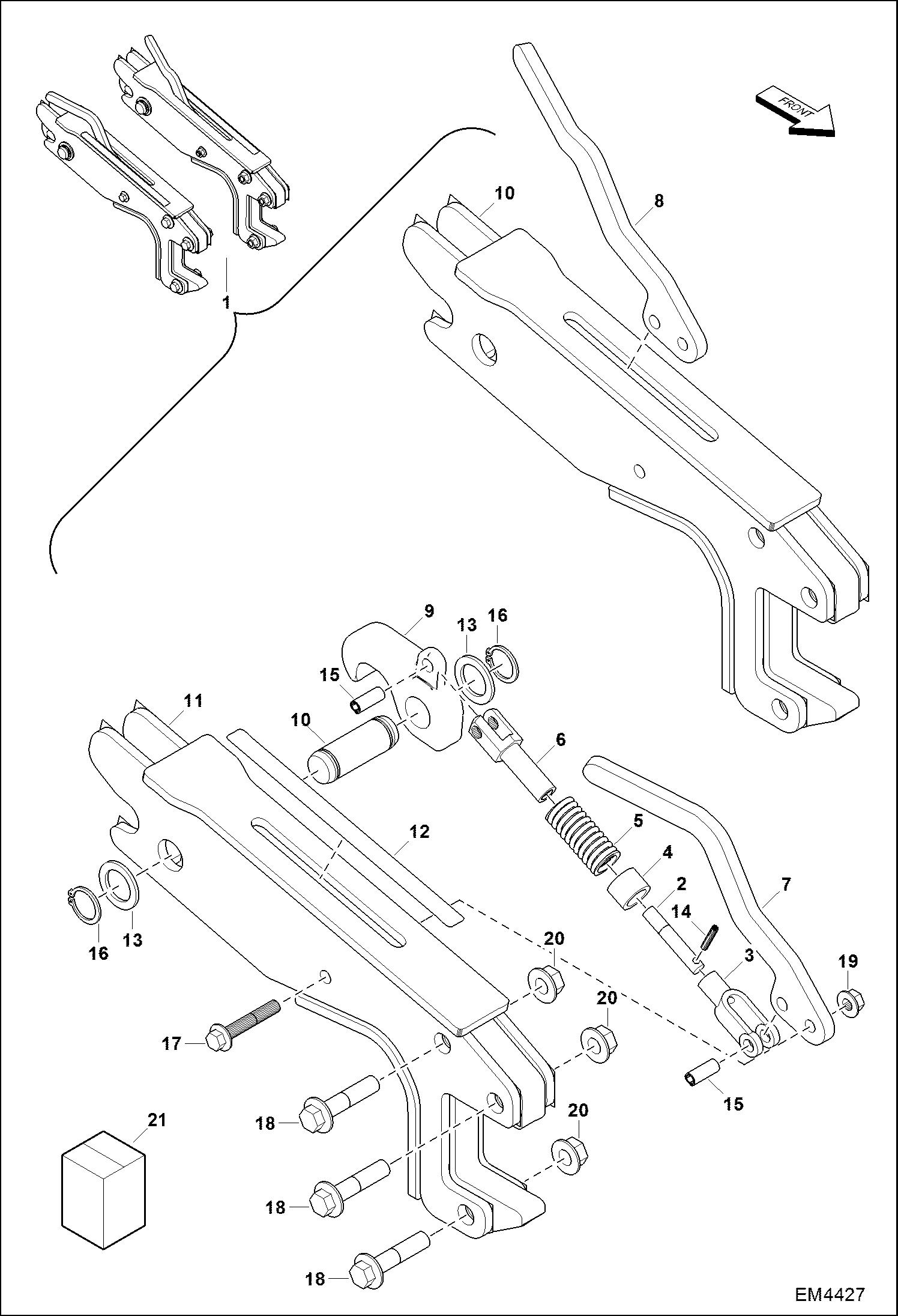 ЭКСКАВАТОР-ПОГРУЗЧИК (КРОНШТЕЙН ОПОРЫ) (БАЗОВЫЙ ТИП) (СЕРИЙНЫЙ НОМЕР A2HH00101 И ВЫШЕ, A36S00101 И ВЫШЕ)