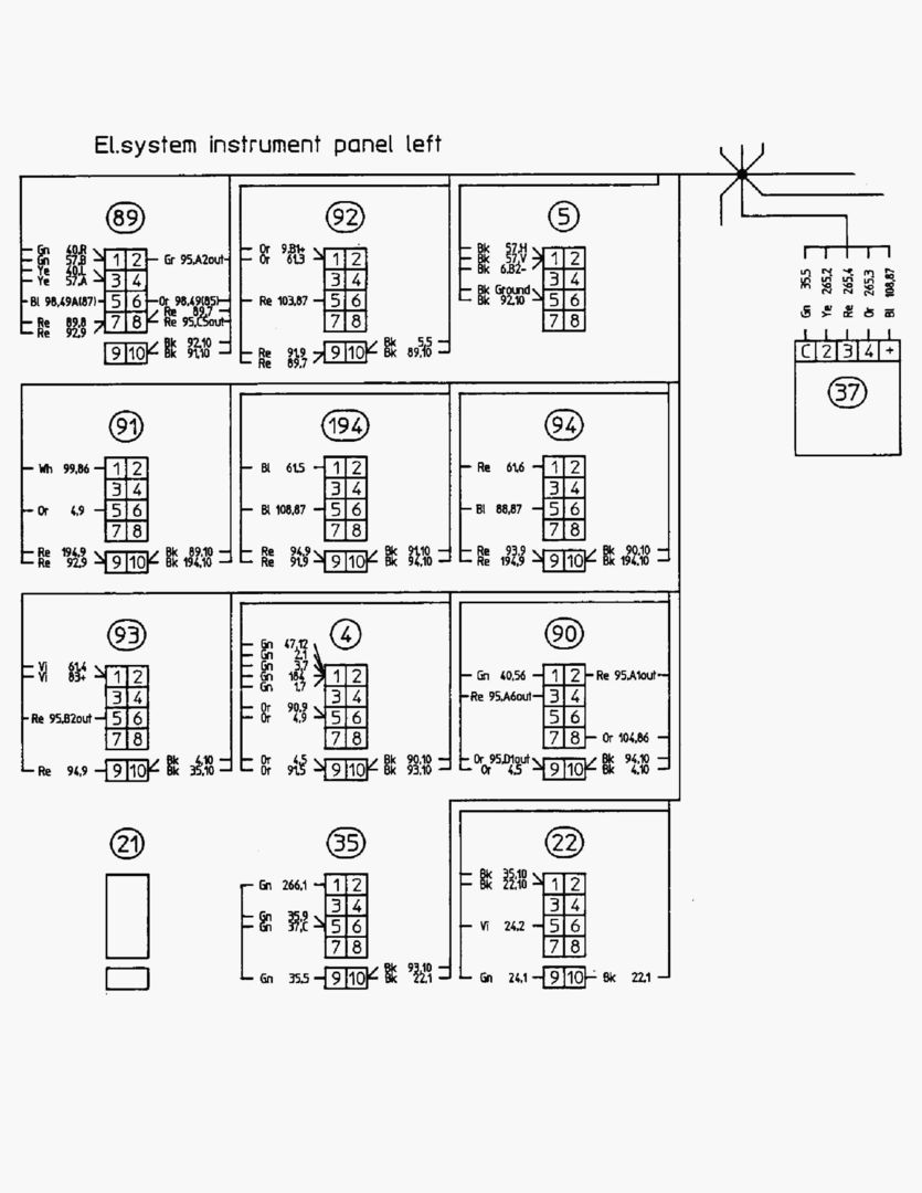 G062-3 ELECTRICAL SYSTEM; INSTRUMENT PANEL LEFT
