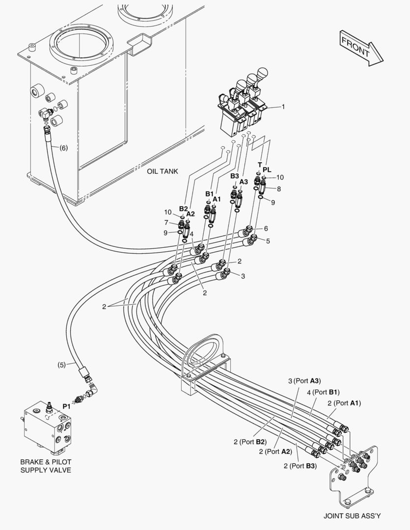 ТРУБОПРОВОД СЕРВОУПРАВЛЕНИЯ - ПАЛЕЦ (3 ИЛИ 4 КАТУШКИ)