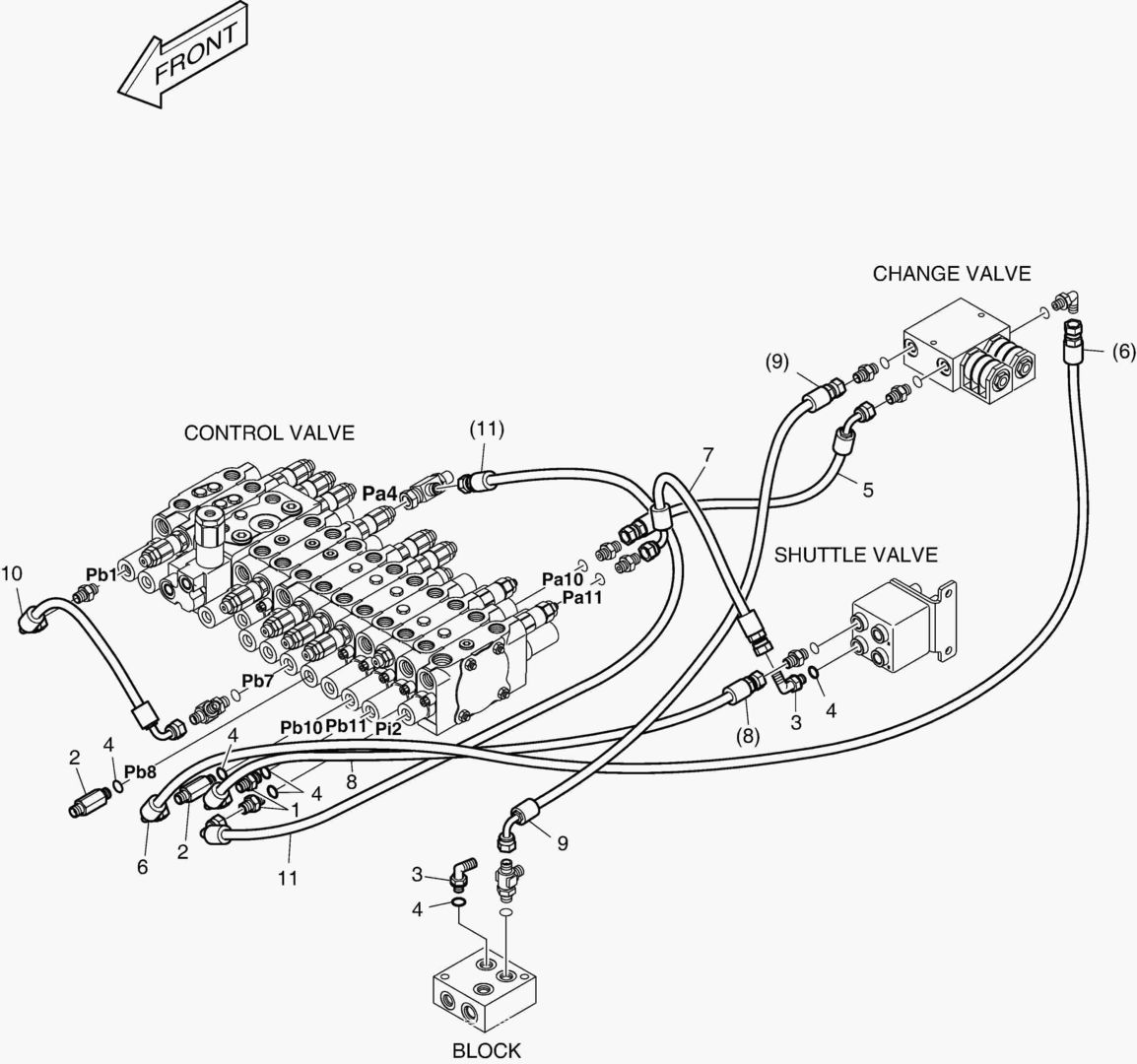 ТРУБОПРОВОД СЕРВОУПРАВЛЕНИЯ(4) - ПОВОРОТ СТРЕЛЫ
