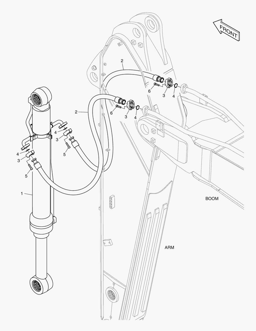 Схема ГИДРОСИСТЕМА РУКОЯТИ - РУКОЯТЬ 2.95 м