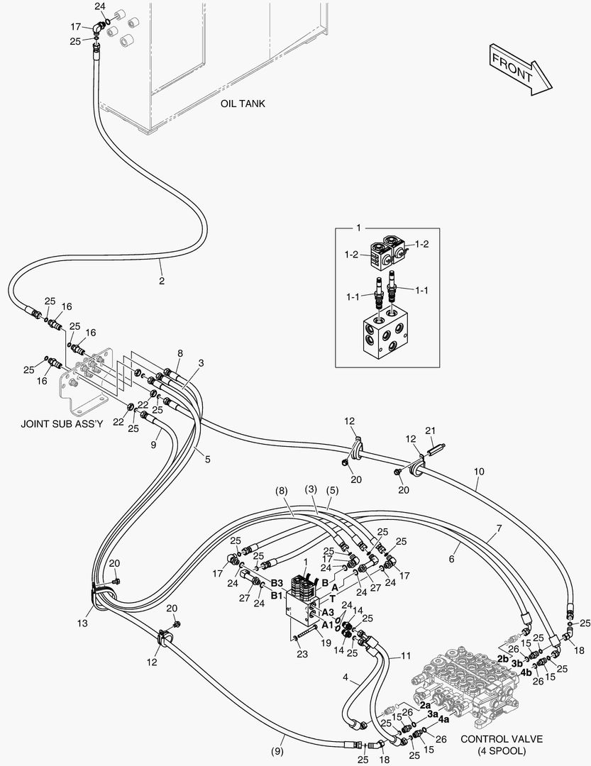 ТРУБОПРОВОД СЕРВОУПРАВЛЕНИЯ - 4 КАТУШКИ