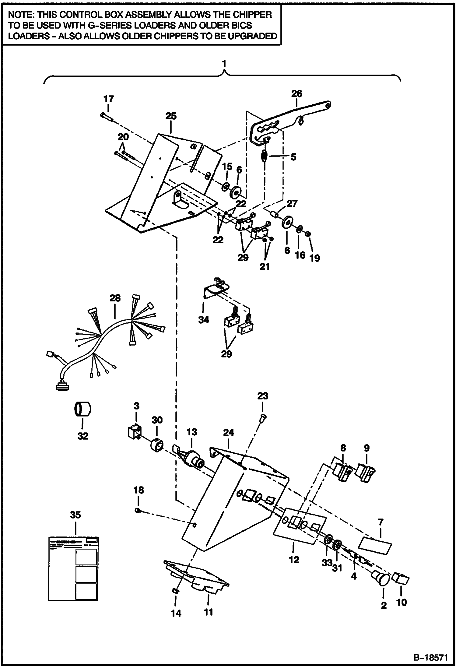 8A ИЗМЕЛЬЧИТЕЛЬ ДРЕВЕСНЫХ ОТХОДОВ БЛОК УПРАВЛЕНИЯ В СБОРЕ - С КОНТРОЛЛЕРОМ - СЕРИЙНЫЙ НОМЕР 7395 00164 И ВЫШЕ