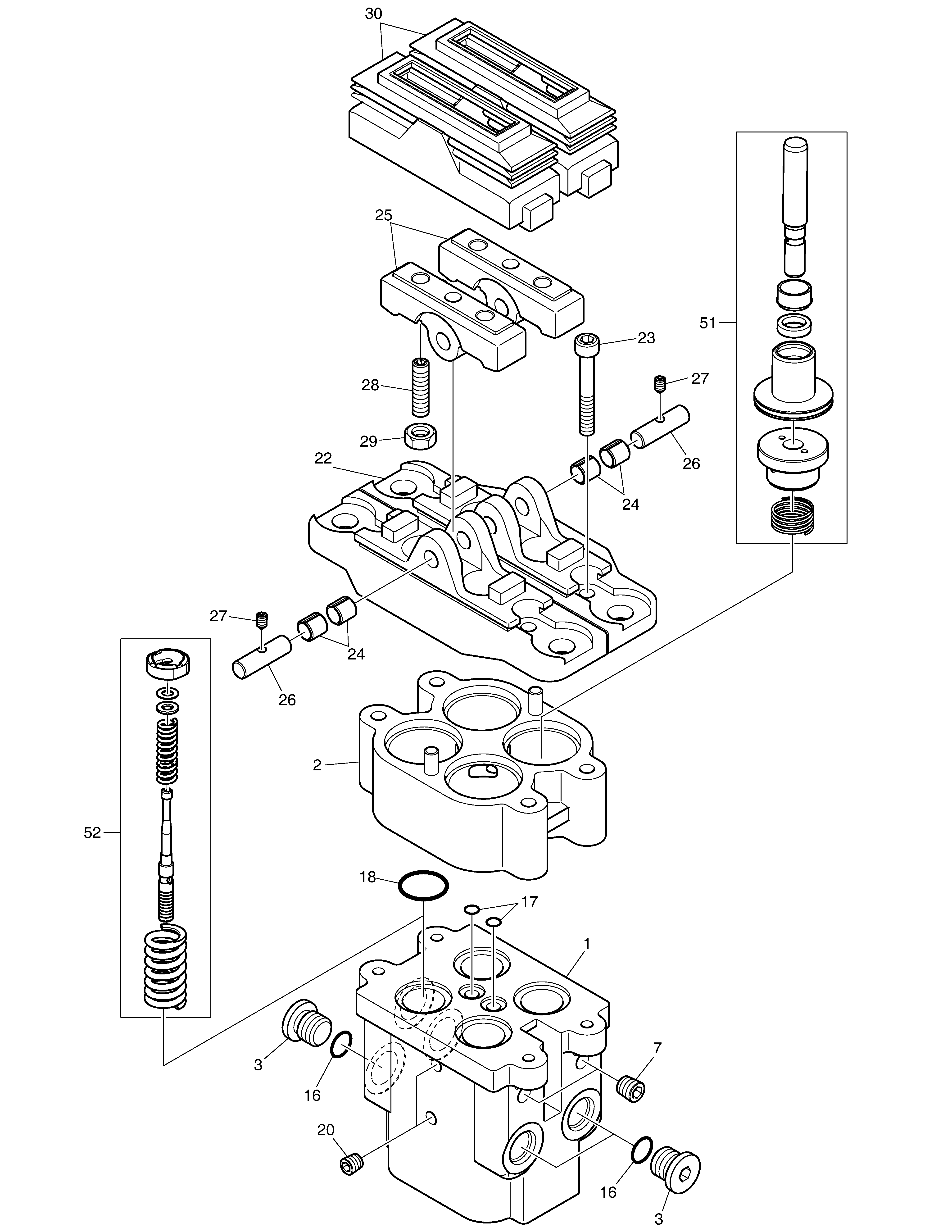 СХЕМА ГИДРАВЛИЧЕСКОЙ СИСТЕМЫ (КЛАПАН ПЕЧАЛЬНЫЙ - ХОД)