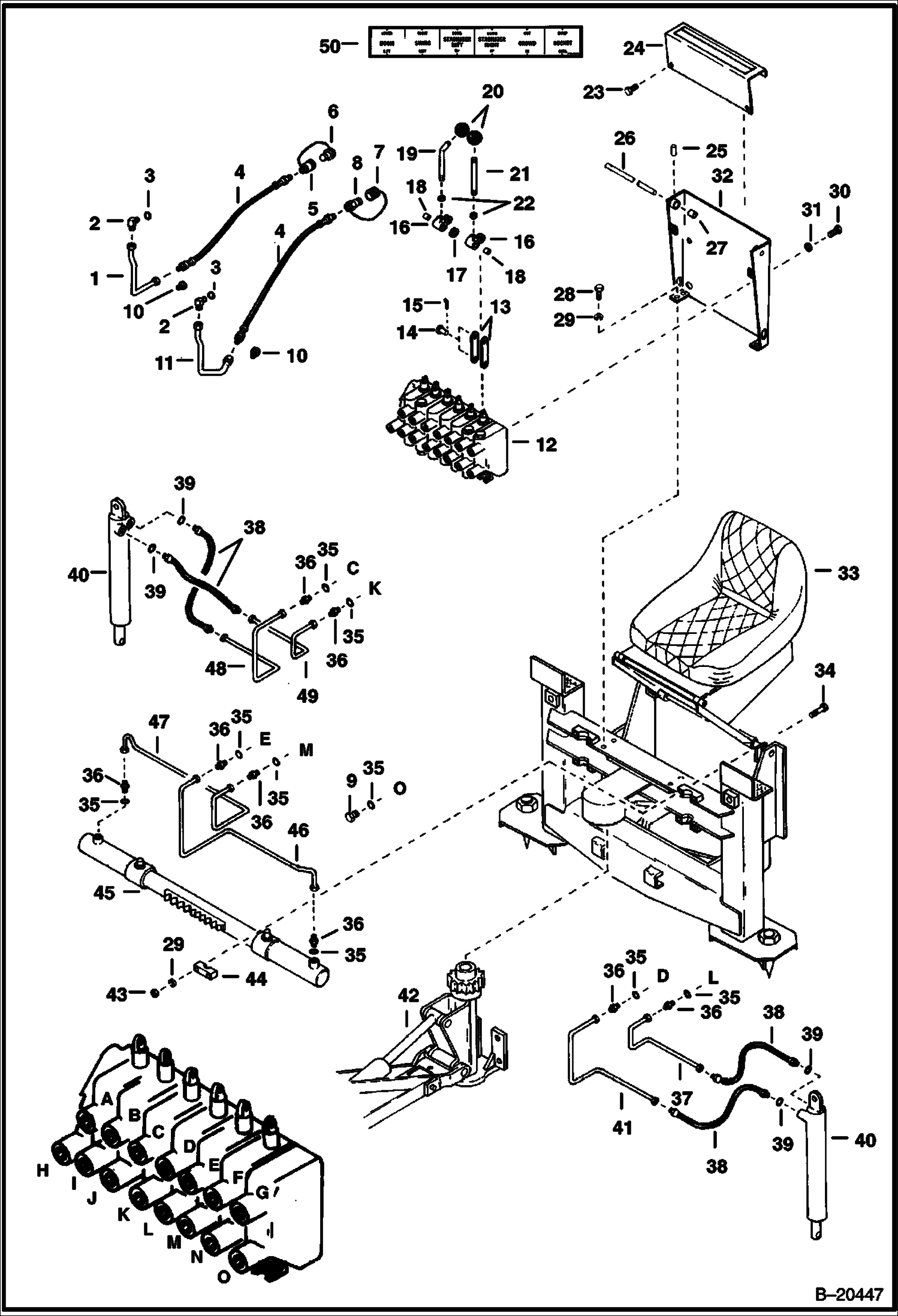 ЭКСКАВАТОР-ПОГРУЗЧИК (ГИДРАВЛИКА ОСНОВНОЙ РАМЫ) (P-15 - СПЕЦИФИКАЦИЯ № P15SDV02 И ВЫШЕ)
