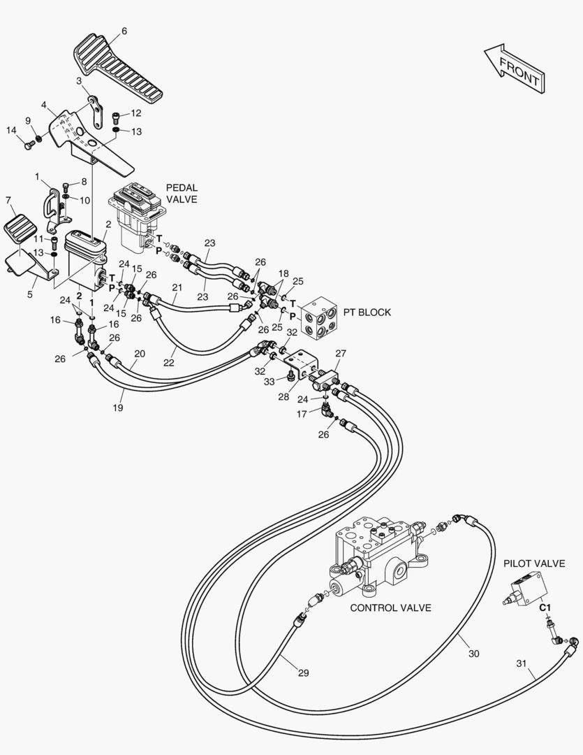 ТРУБОПРОВОД СЕРВОУПРАВЛЕНИЯ(2) - СТРЕЛА С ИЗМЕНЯЕМОЙ ГЕОМЕТРИЕЙ