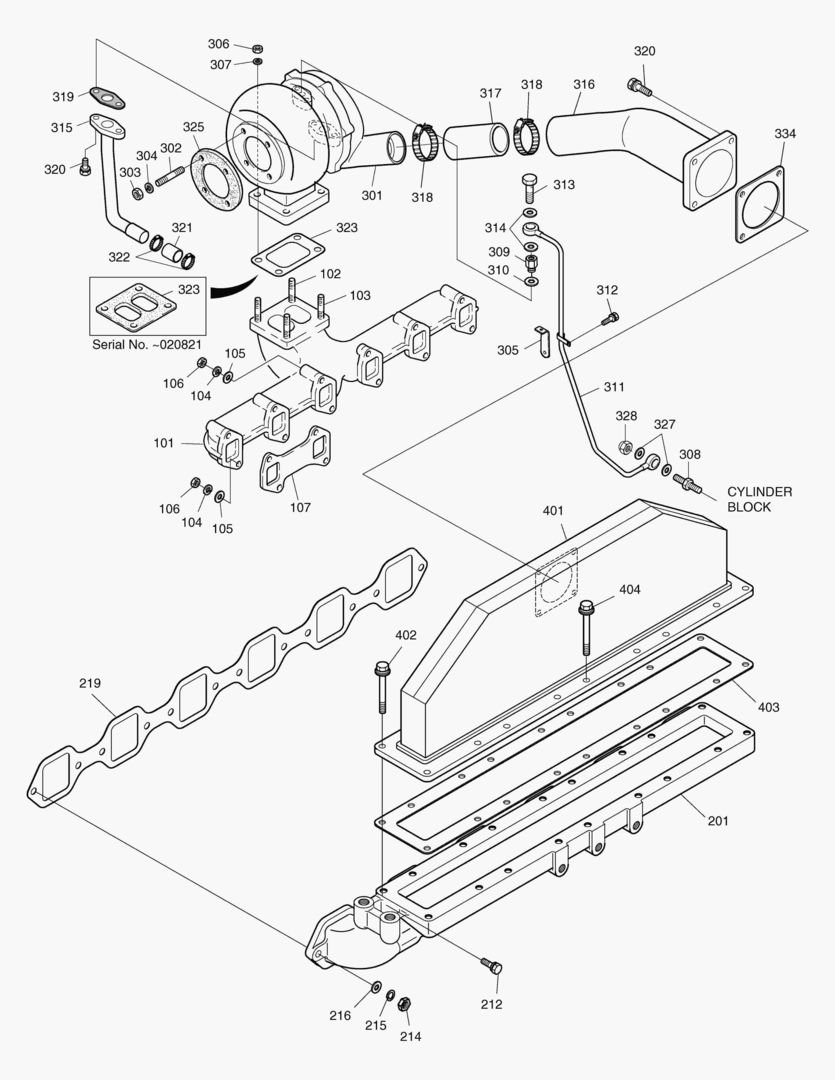 Схема 013 INTAKE & EXHAUST MANIFOLD