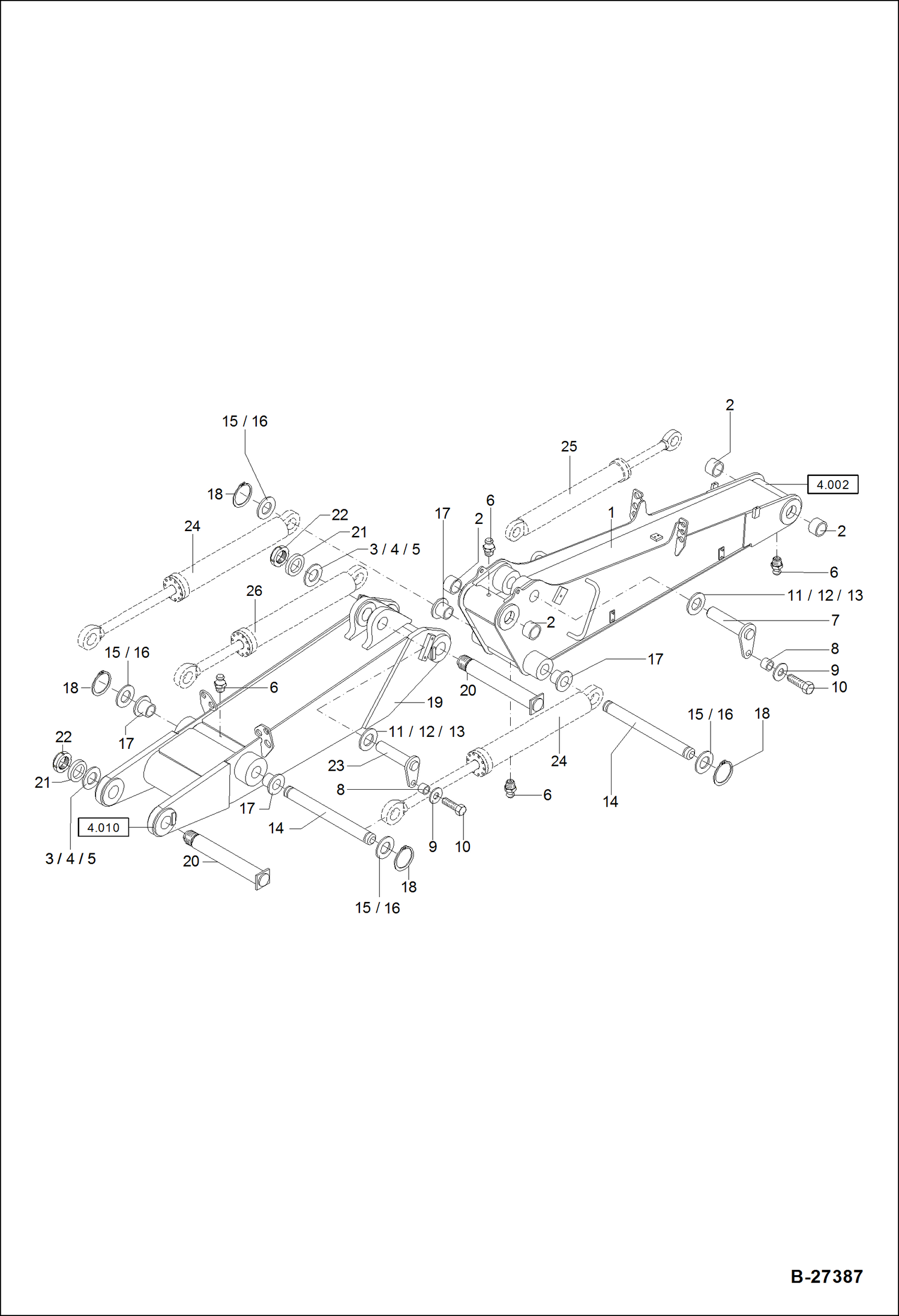 РАБОЧЕЕ ОБОРУДОВАНИЕ - СТРЕЛА С КРУГОВОЙ СХЕМОЙ