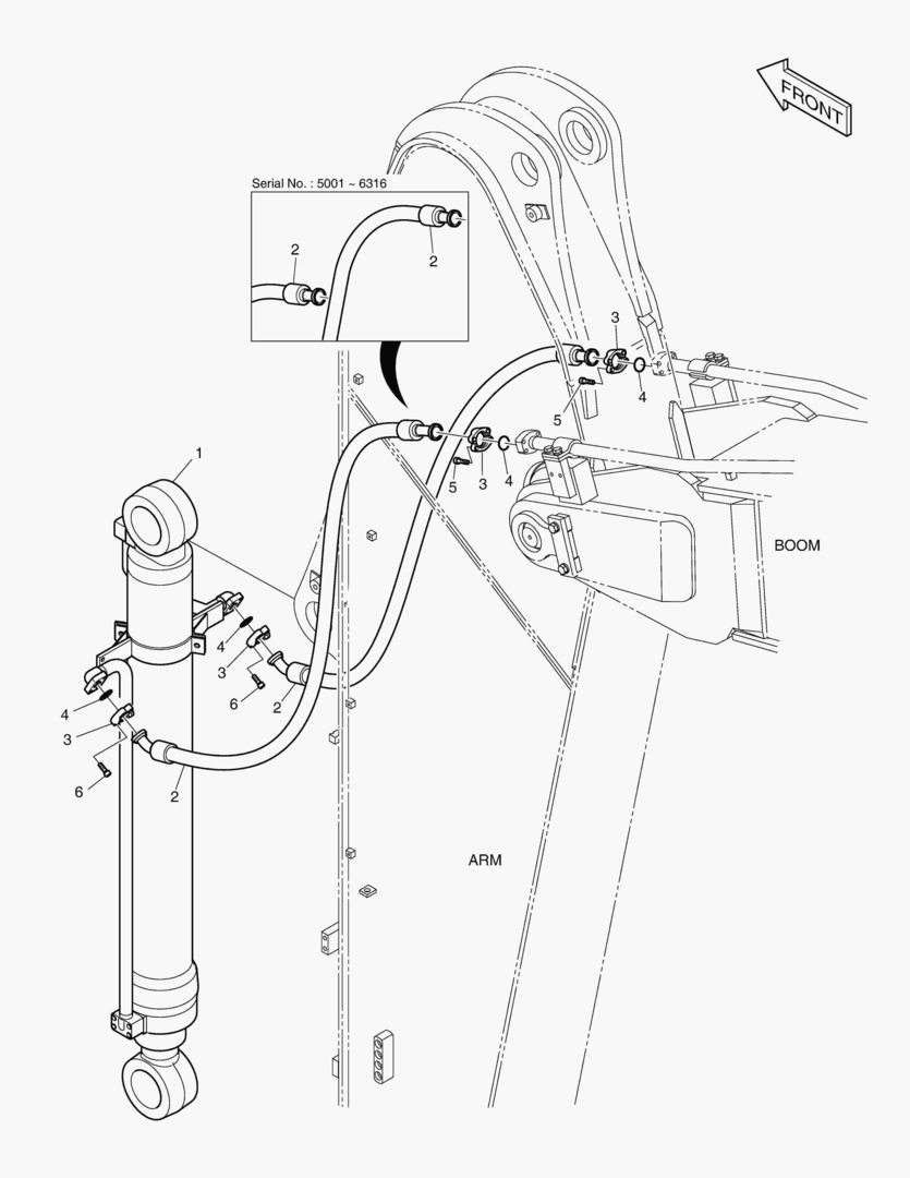 ГИДРОСИСТЕМА РУКОЯТИ - РУКОЯТЬ 3.95 м