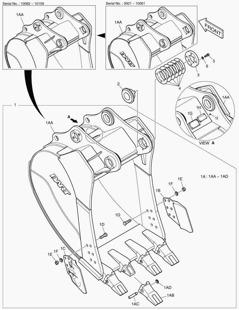 6910 BUCKET ASS`Y - 1.20mВі(42`) - SIDE PIN
