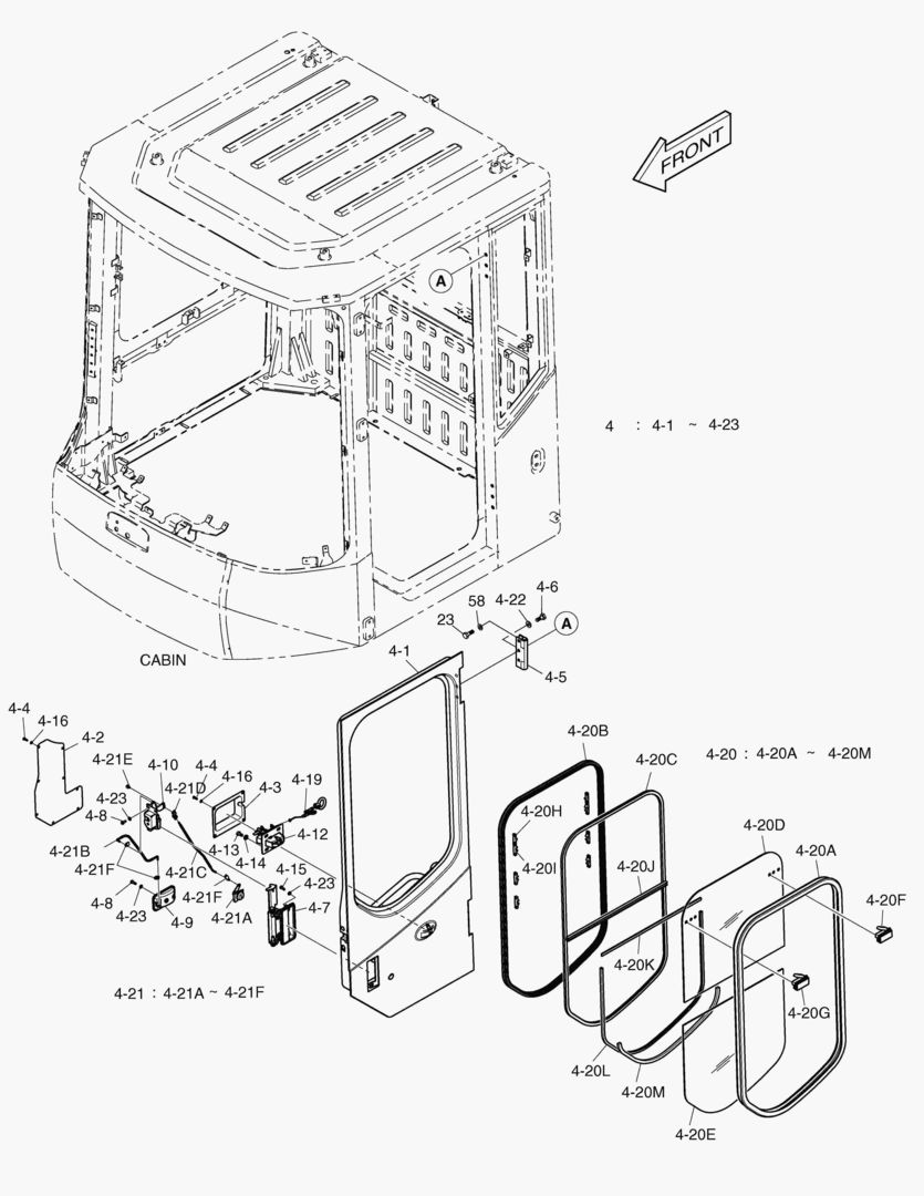 1260 CABIN(3) - DOOR ASS`Y(L.H) [5001~5043]