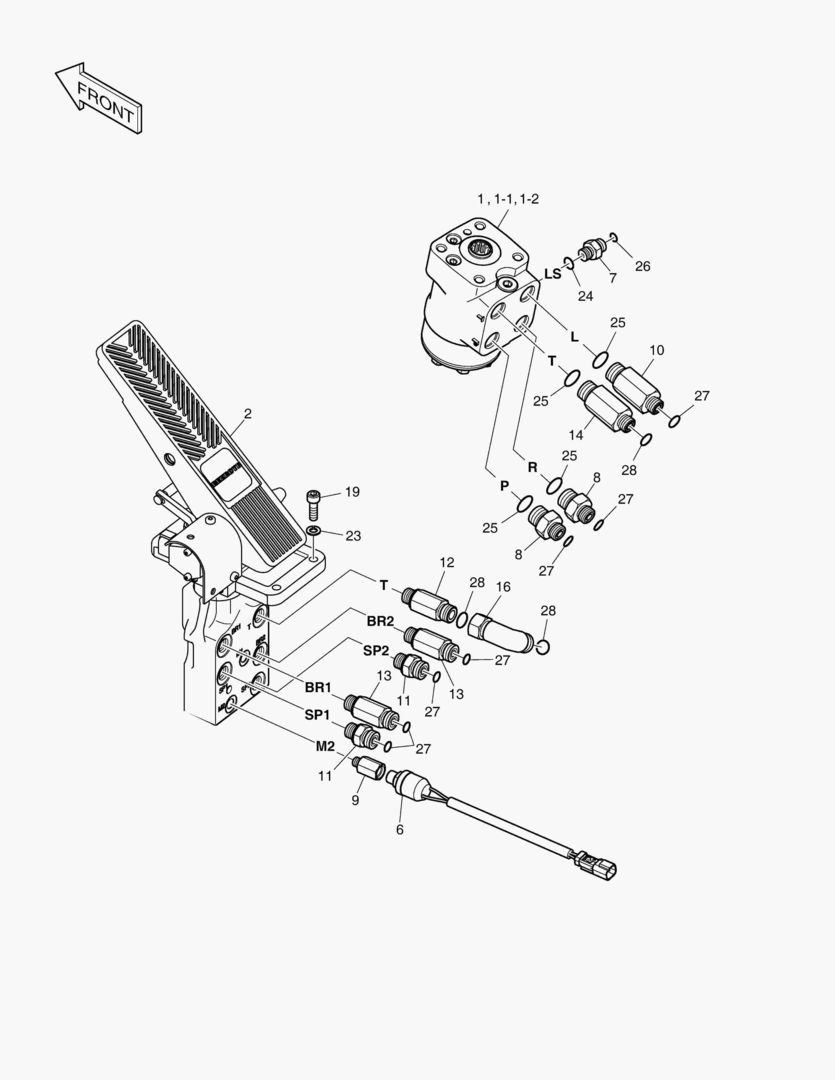 1240 BRAKE PEDAL VALVE & STEER UNIT