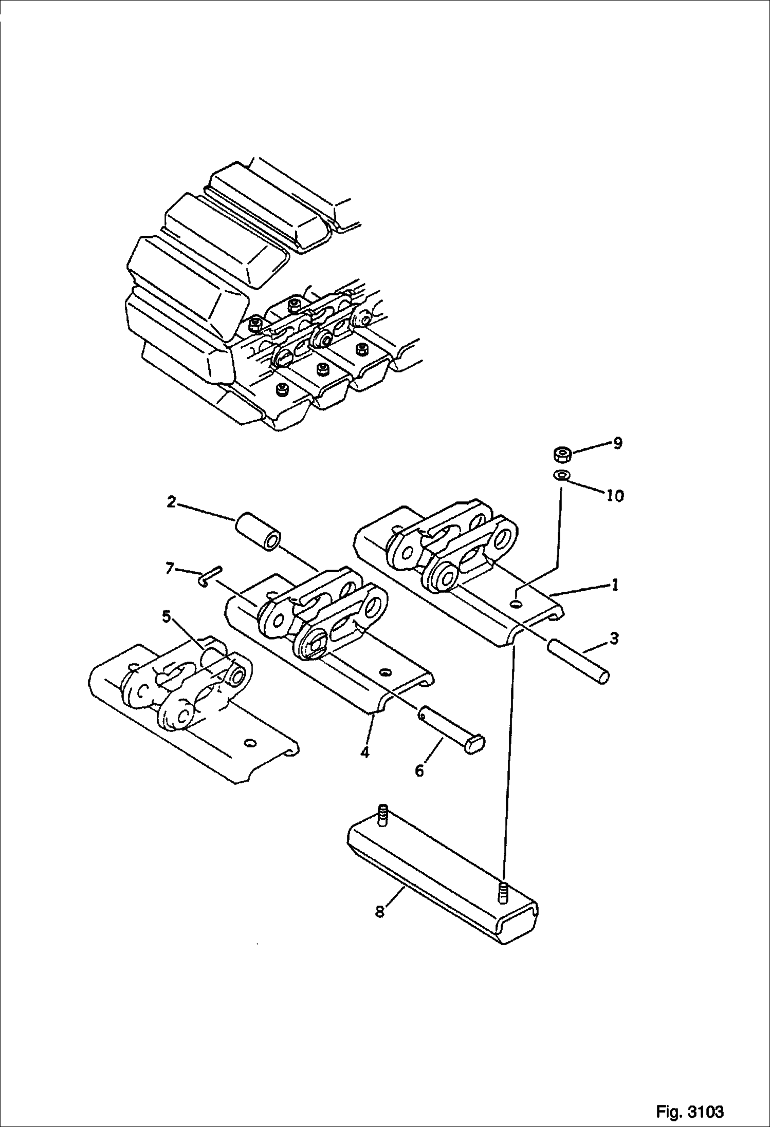 Схема БАШМАК ГУСЕНИЦЫ (С КАУЧУКОМ)(ОПЦИЯ)