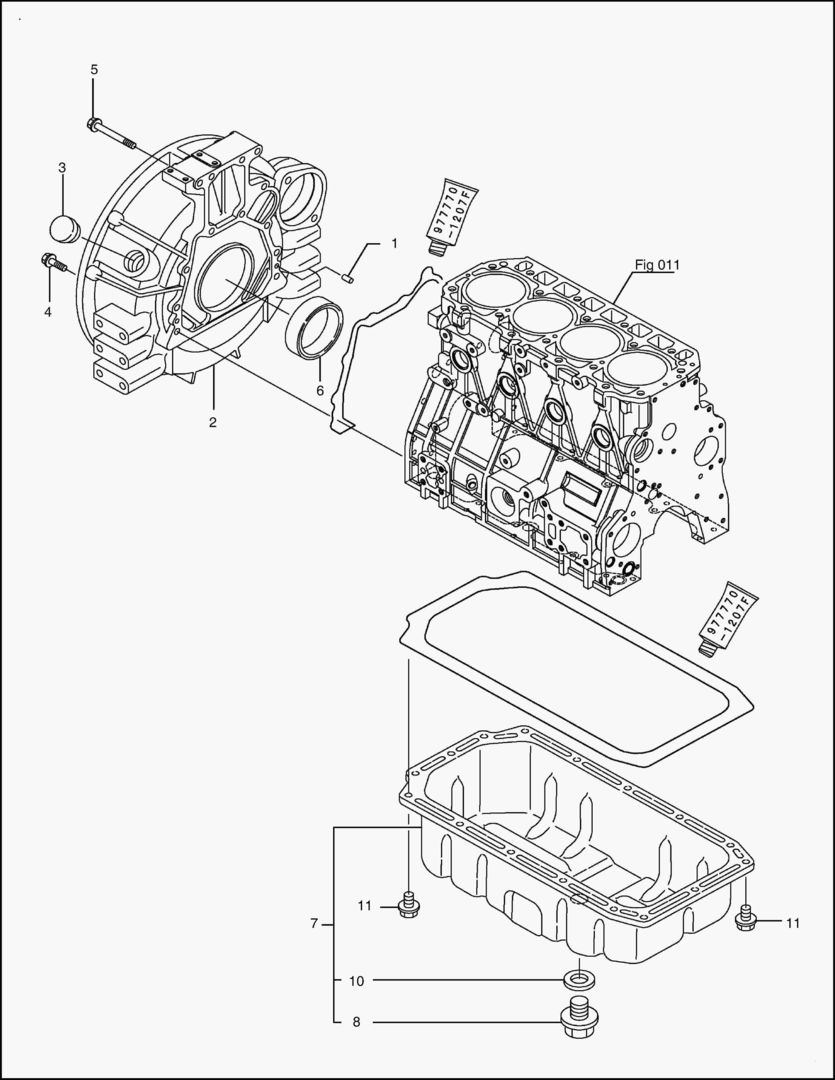 013 FLYWHEEL HOUSING & OIL SUMP