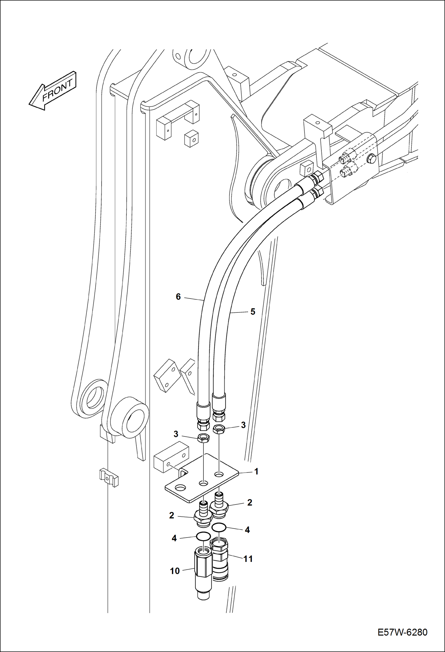 СХЕМА ГИДРАВЛИЧЕСКОЙ СИСТЕМЫ (РУКОЯТЬ 1,9 М) (ВРАЩАЮЩИЙСЯ)