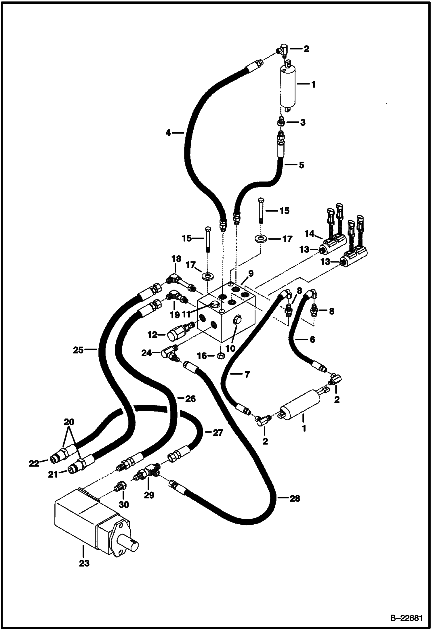 1412 РОТОРНЫЙ СНЕГООЧИСТИТЕЛЬ (СХЕМА ГИДРАВЛИЧЕСКОЙ СИСТЕМЫ) (7157)