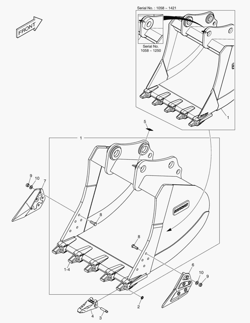 7460 BUCKET ASSВґY - 1.23mВі - H CLASS