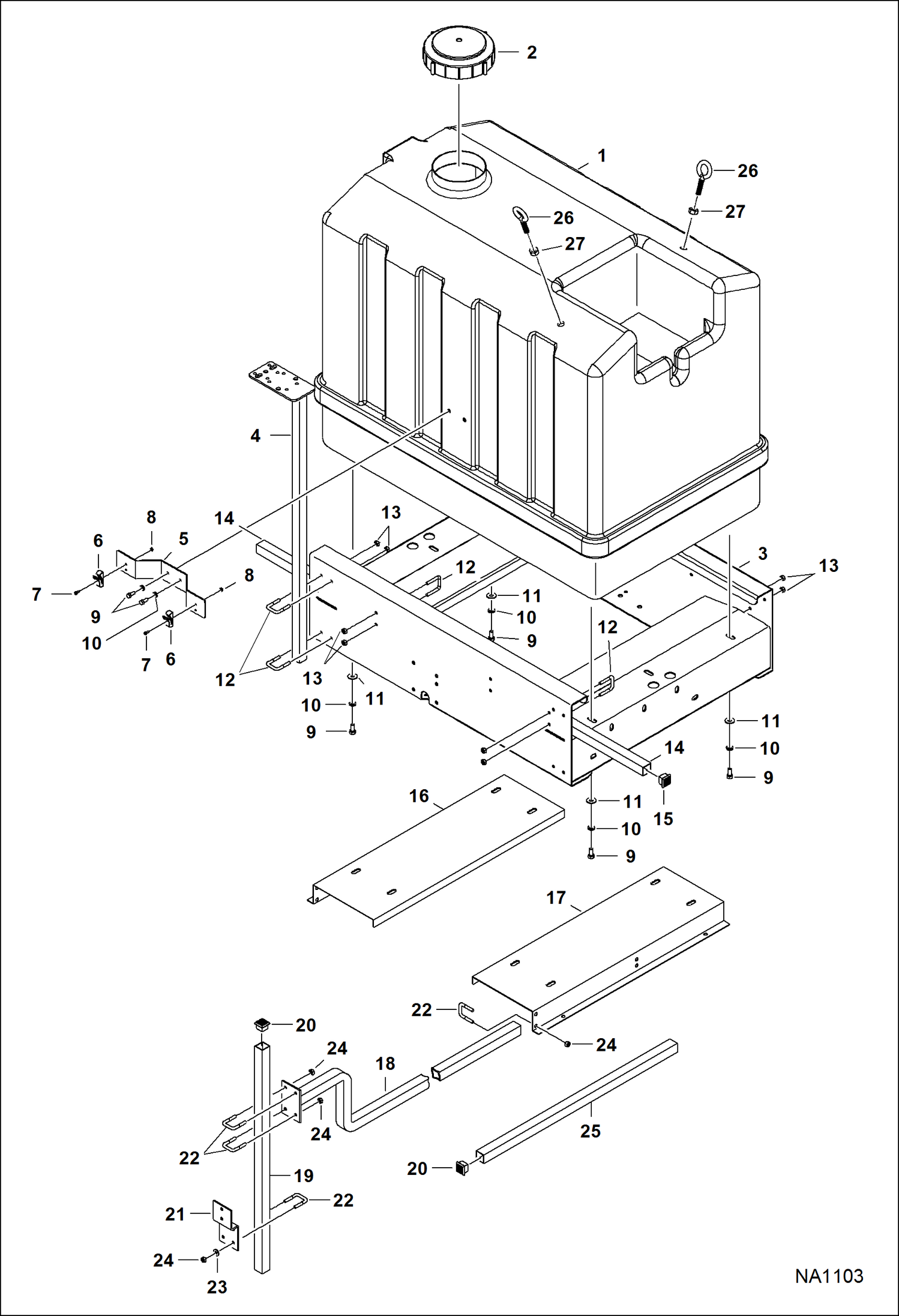 РАСПЫЛИТЕЛЬ (РАМА И КРЕПЛЕНИЕ) (80 GAL A7F2)