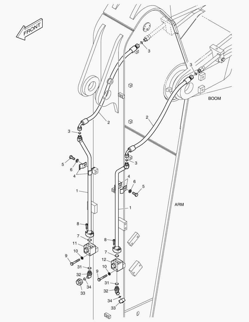 ГИДРОСИСТЕМА РУКОЯТИ - ВРАЩАЮЩИЙСЯ (РУКОЯТЬ 2.3 м)