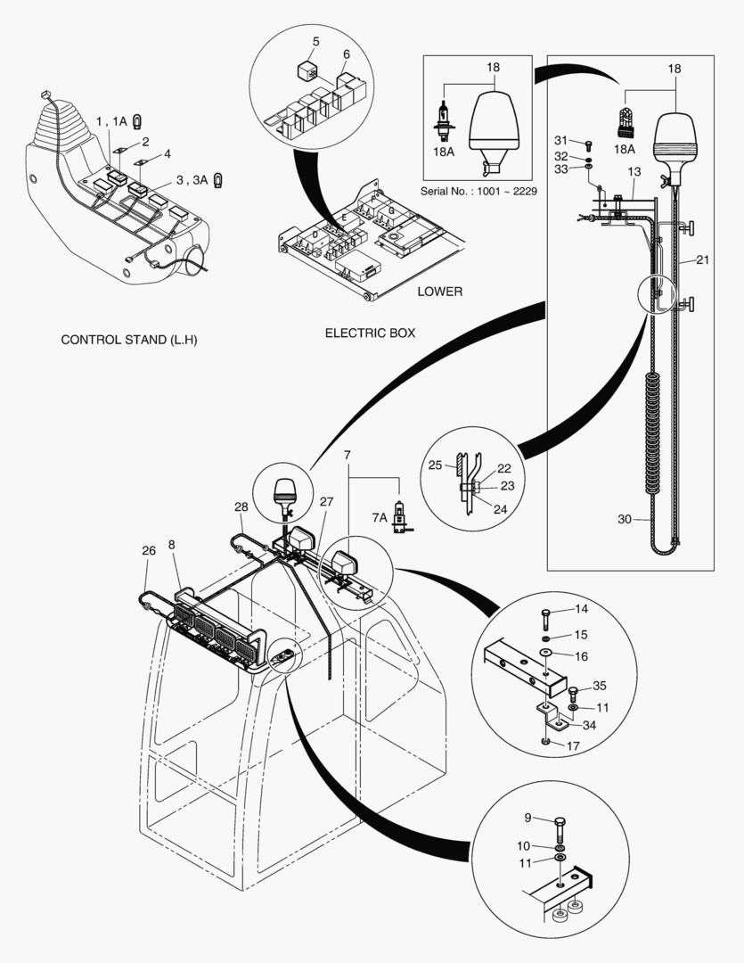 6150 6-LAMP & BEACON(TELESCOPIC)