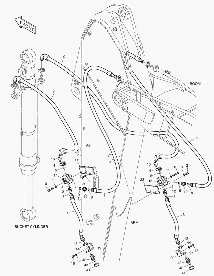 ГИДРОСИСТЕМА РУКОЯТИ - РУКОЯТЬ 3.0 м (ГРЕЙФЕРНЫЙ КОВШ)