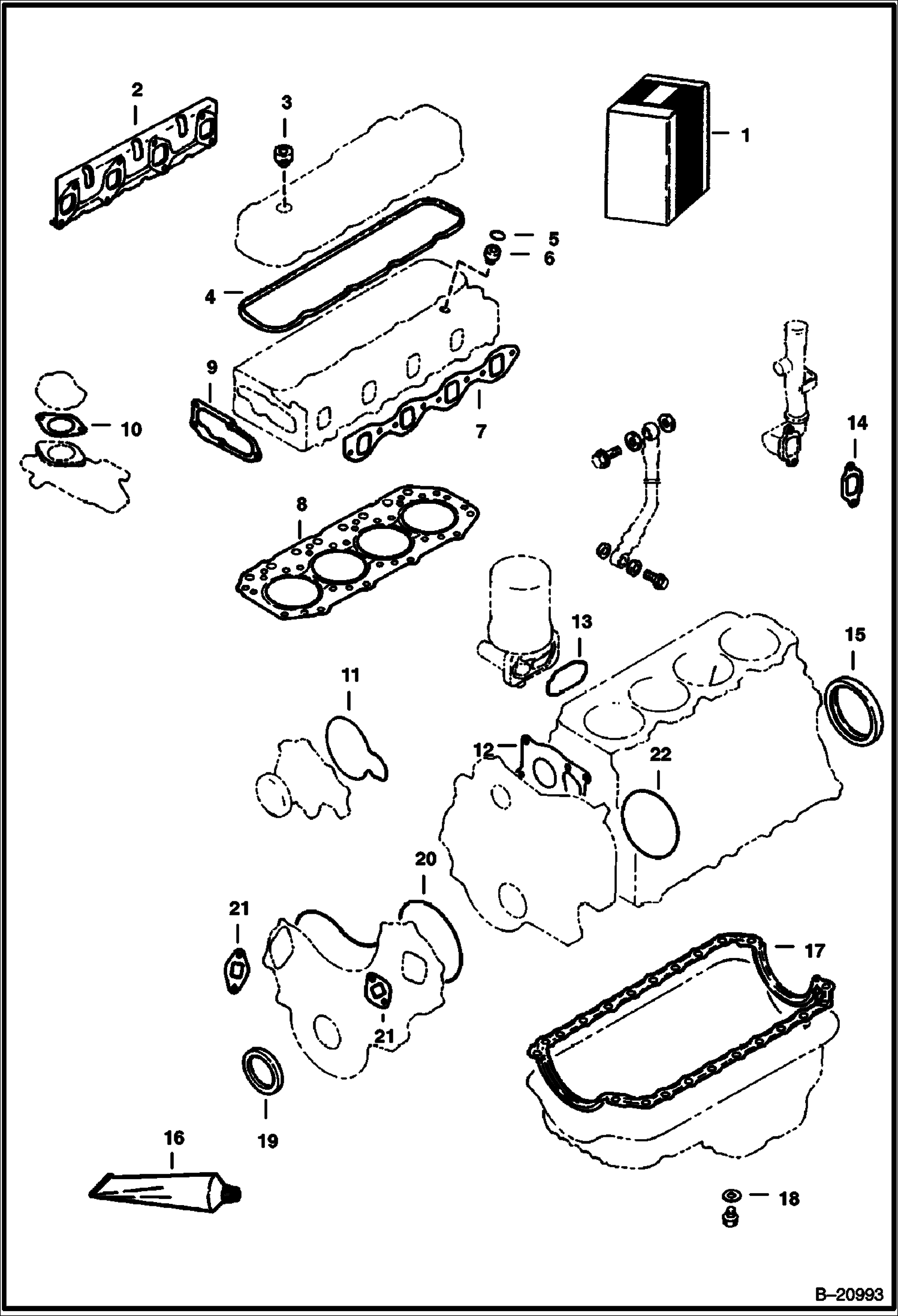 КОМПЛЕКТ ПРОКЛАДОК (ДЛЯ ДВИГАТЕЛЯ СПЕЦИФИКАЦИЕЙ #4JBIPK)