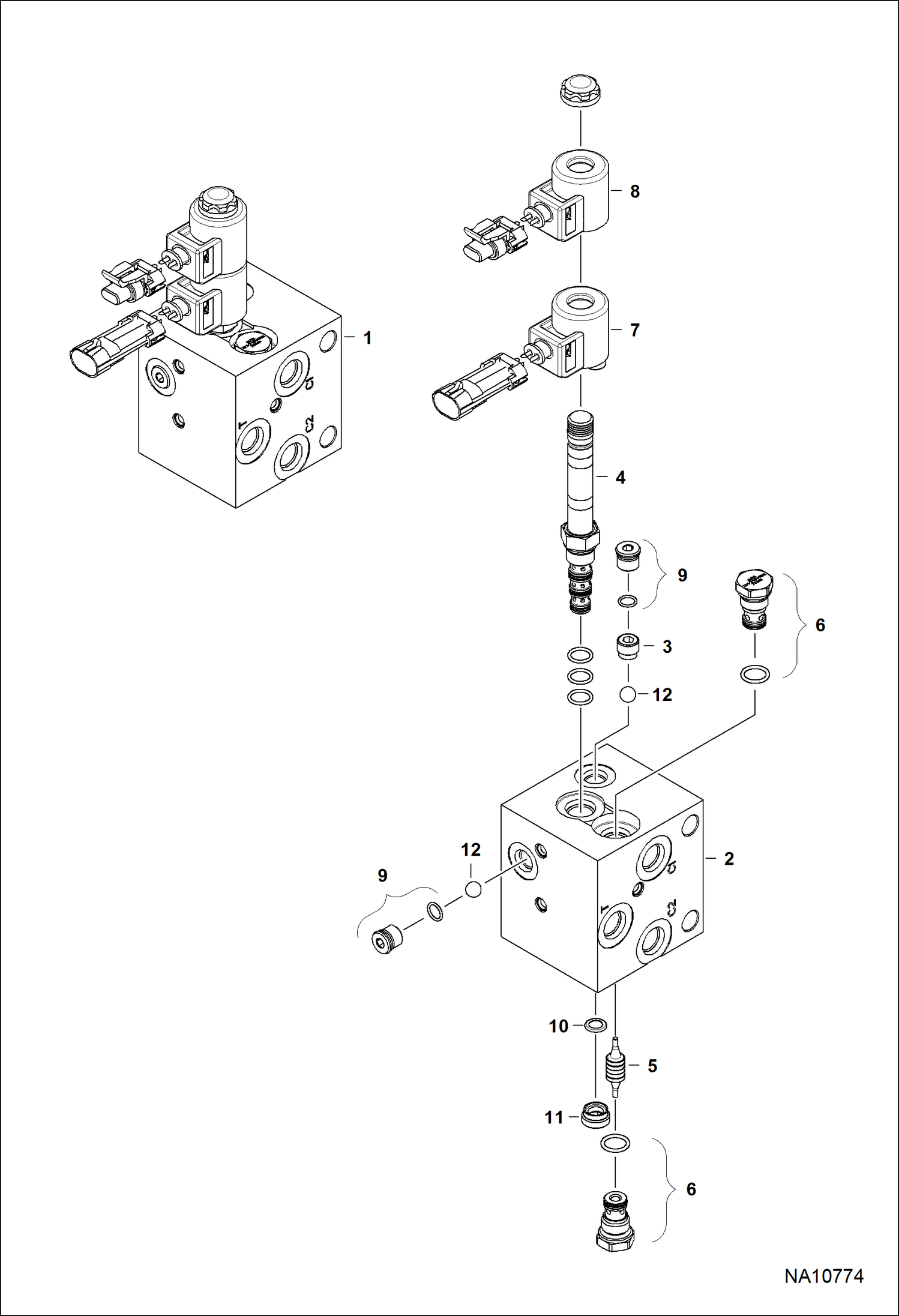 Схема СМЕННЫЙ (ГИДРАВЛИЧЕСКИЙ КОЛЛЕКТОР) (BOBCAT)