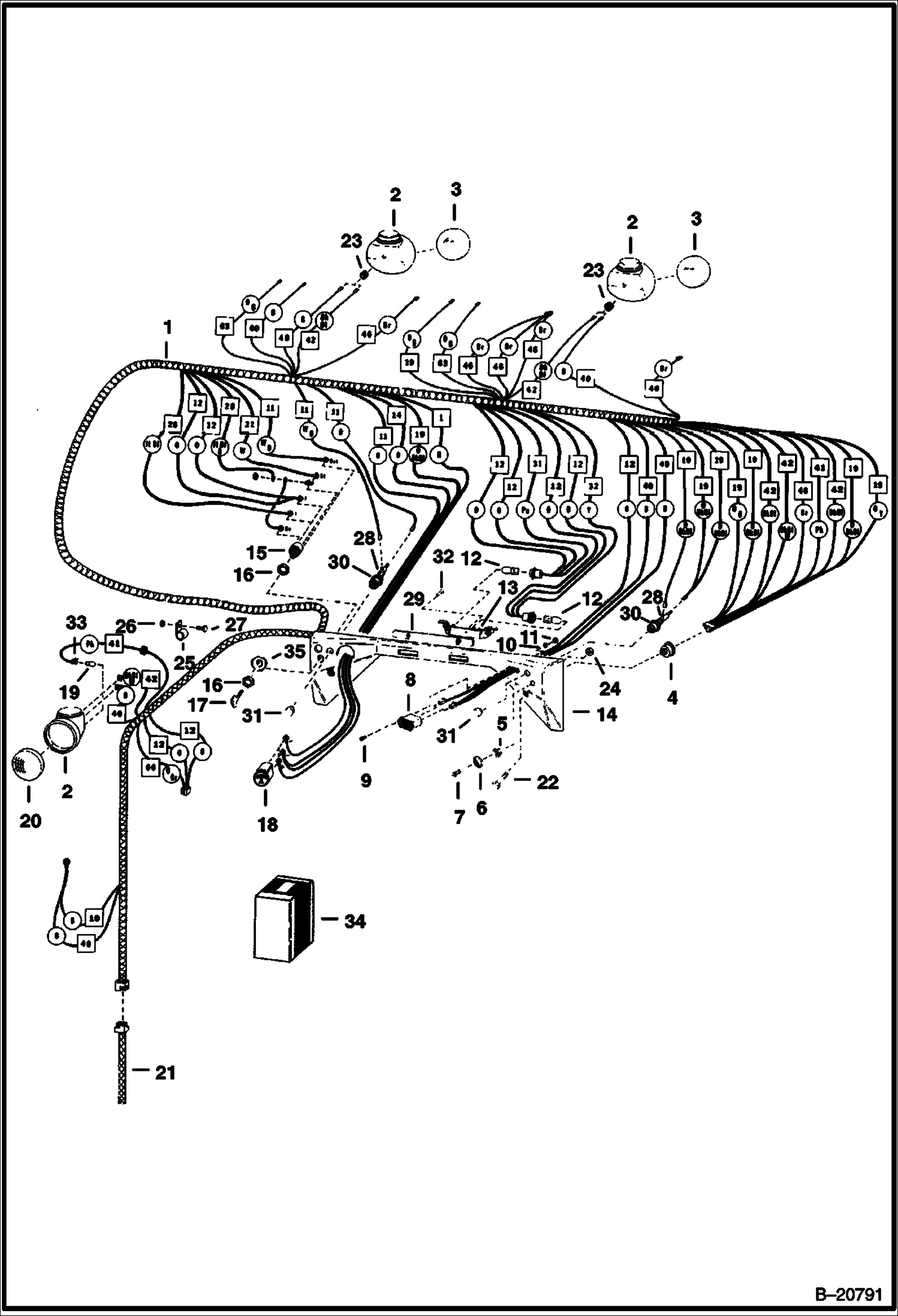 ЭЛЕКТРИЧЕСКАЯ СИСТЕМА КАБИНЫ (СЕРИЙНЫЙ НОМЕР 11731 И ВЫШЕ)